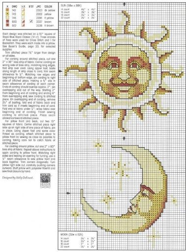 Sun and moon Sun And Moon Cross Stitch, Sun Cross Stitch, Moon Cross Stitch, Bird Quilt, Cross Stitch Heart, Cross Stitch Baby, Diy Cross Stitch, Free Cross Stitch, Tapestry Crochet