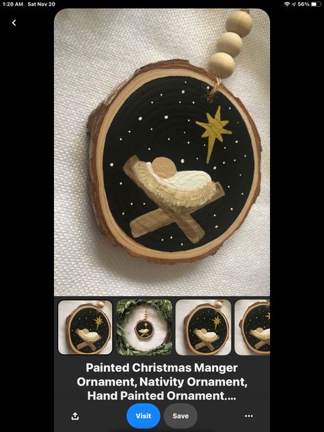 Fingerprint Nativity, Fingerprint Crafts, Christmas Manger, Diy Nativity, Thumb Print, Crafts Preschool, Thumb Prints, Nativity Ornaments, Christmas Wood Crafts