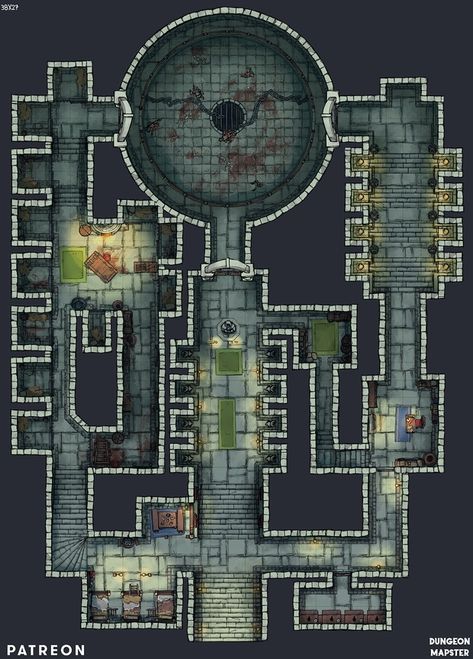 D&d Dungeon Map, D&d Battle Maps, Dungeon Layout, Dungeon Battlemap, Battle Maps Dnd, Dnd Battle Maps, Grid Rpg, Dungeon Room, Fantasy City Map