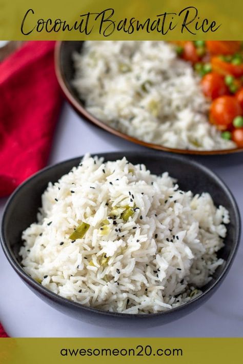 Rice Basmati, Seasoned Basmati Rice Recipes, Indian Basmati Rice Recipes, Basmati Rice Side Dish Recipes, Coconut Rice Basmati, Coconut Basmati Rice, Basmati Rice Recipes, Cooking Basmati Rice, Tomato Curry