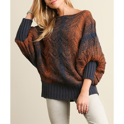 JDF Designs Camel & Slate Chunky Puff-Sleeve Sweater ($47) ❤ liked on Polyvore featuring tops, sweaters, puff sleeve sweaters, puffed sleeve top, puff sleeve top, chunky sweater and puff shoulder top Ombre Knit, Soft Ombre, Duster Cardigan Sweater, Puff Sleeve Sweater, Chunky Knit Sweater, Puffy Sleeves, Chunky Knits Sweater, Chunky Sweater, Print Tunic