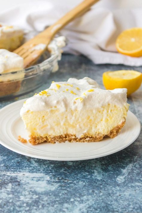 Fluffy Lemon Chiffon Pie - This old-fashioned recipe is the perfect lemon dessert, soft and fluffy with a homemade vanilla wafer crust. Chiffon Pie Recipe, Lemon Curd Dessert, No Bake Lemon Pie, Pumpkin Chiffon, Lemon Chiffon Pie, Dairy Free Pies, Pumpkin Chiffon Pie, Berry Pie Recipe, Chiffon Pie