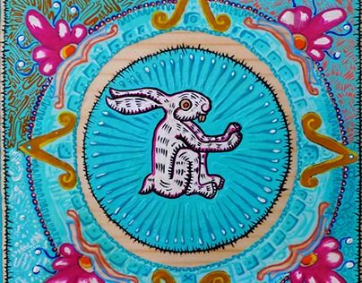 Ixchel Tattoo, Aztec Rabbit, Bunny Tattoos, Rabbit Design, Aztec Art, Bunny Art, 1920s Art Deco, Mexican Art, Easter Cards