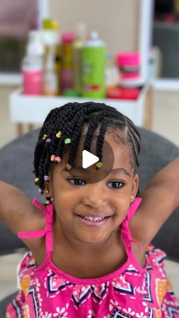 Phee’s kids salon on Instagram: "Cutie pie 💕💕💕💕. @pheeskids   #cute #girls #kidshairstyles #kids #natural #naturlhair #beau #beautiful #hairtutorial #beautiful #healthy #hairgoals #healthyhair #braids #goals #love #happykids #kidssalonghana #growth   📍locate us in the adjiriganor opposite Stanbic bank" Wool Hairstyles For Kids, Easy Cornrow Hairstyles For Kids, Children Hairstyles Black For School, Children Hair Styles Braids, Kids Cornrow Hairstyles Natural Hair, Kids Cornrow Hairstyles, Feed In Braids Ponytail, Easy Hairstyles For Kids, Kids Salon