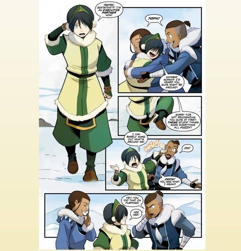 aang on Instagram: “Toph reunited with katara and sokka 💙💚 Comic: North and south Follow me for more awesome avatar the last airbender and legend of korra…” Avatar Ang, Avatar Legend Of Aang, Avatar The Last Airbender Funny, Avatar Funny, Avatar Series, The Last Avatar, Korra Avatar, Avatar Cartoon, Avatar Fan Art