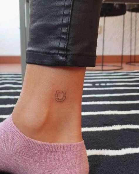 Small Horse Tattoo, Horseshoe Tattoo, Horse Shoe Tattoo, Girls Tattoos, Shoe Tattoos, Cowgirl Tattoos, Tattoos Inspiration, Ankle Tattoo Small, Petite Tattoos