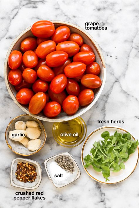 grape tomato sauce ingredients Grape Tomato Sauce, Garden Tomato Sauce, Grape Tomato Recipes, Roasted Grape Tomatoes, Wls Recipes, Healthy Chips, Roasted Tomato Sauce, Easy Tomato Sauce, Fresh Tomato Sauce