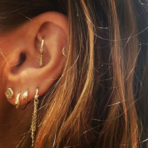 Piercings Rock Piercing, Earrings Piercings, Ear Peircings, Cute Ear Piercings, Multiple Piercings, Jewelry Ear, Cute Piercings, Body Jewelry Piercing, Ear Earrings