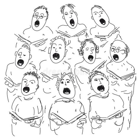 Choir. Illustration of people singing in choir , #AFFILIATE, #Illustration, #Choir, #people, #choir, #singing #ad Choir Illustration, Choir Quotes, Singing Drawing, Illustration Of People, Choir Singing, People Singing, Art Demo, Church Choir, Christ Church