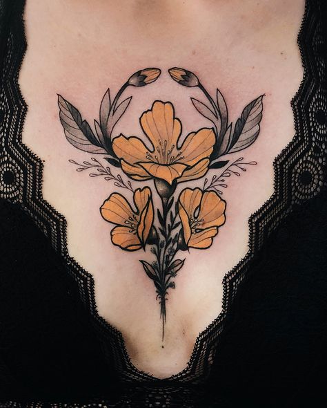 Freehand flowers on Lena 🌼 swipe right for details and freehand drawing ▶️ . . . . . . #jentonic #armtattoo #colortattoo… Tato Tradisional, Art Nouveau Tattoo, Traditional Tattoo Flowers, Nouveau Tattoo, M Tattoos, Petit Tattoo, Chest Tattoos For Women, Tattoos Geometric, Tattoo Cover