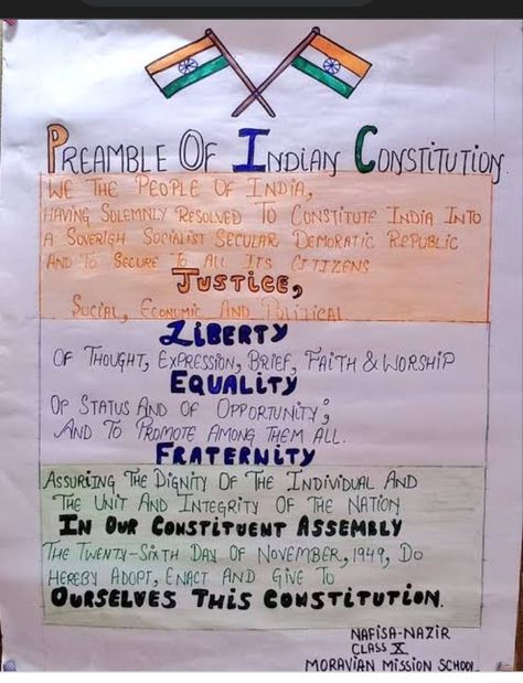 Preamble Of India Project, Preamble Of Indian Constitution, Social Science Project, Indian Constitution, Constitution Day, Buddha Art Painting, Project Work, India People, School Study