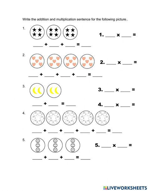 Multiplication Concept, Multiplication As Repeated Addition, Repeated Addition Worksheets, Teach English To Kids, Repeated Addition, Math Addition Worksheets, Creative Math, 3rd Grade Math Worksheets, Math Patterns