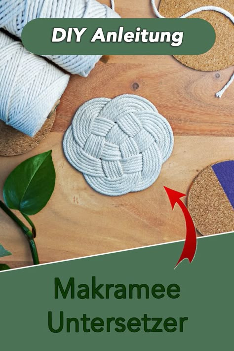 Untersetzer aus Makramee Makramee Tutorial, Makramee Diy, Diy Camping, Creative Stuff, Tutorial Diy, Diy Stuff, String Art, Crafts To Do, Fixer Upper