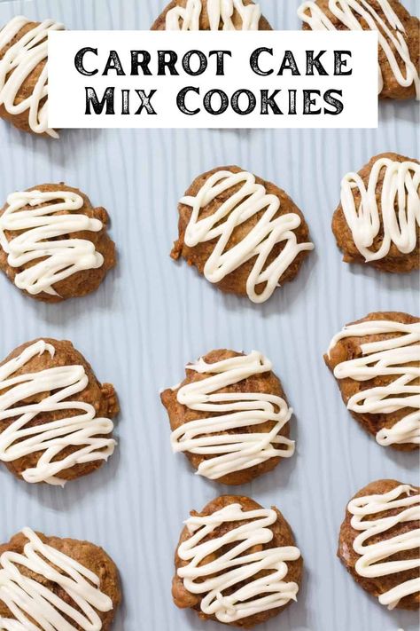 Carrot Cake Mix Cookies, Cookies Easy Recipe, Carrot Cookies, Cookies Easy, Foodie Friends, Cake Mix Cookies, Easy Cookies, Simple Recipe, Easy Cake