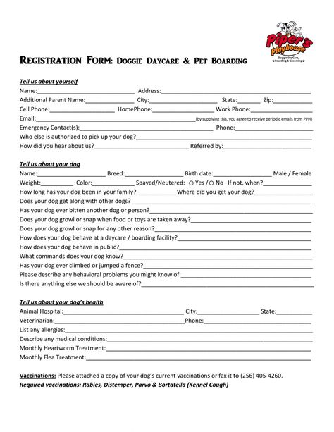 Sample of editable free 11 daycare registration forms in pdf ms word pet boarding form template excel. Pet boarding form template, Business forms help in conducting a business easily and successfully by keeping information about various small business t... Daycare Registration Form, Home Daycare Forms, Order Form Template Free, Daycare Forms, Report Card Template, Contract Law, Pet Boarding, Small Business Organization, Registration Form