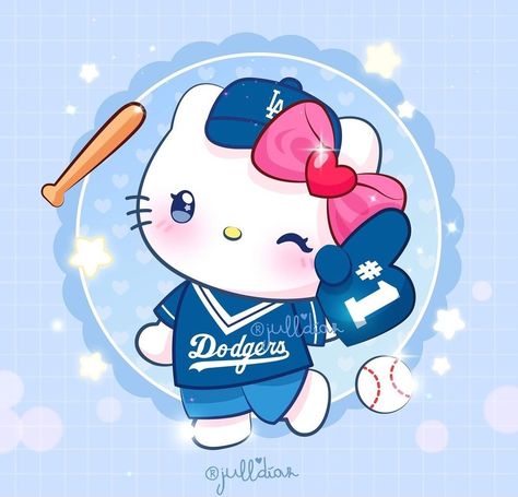 Pink Wallpaper Hello Kitty, Dodgers Baseball, T Shirt Transfers, Instagram S, Hello Kitty Wallpaper, Custom Tees, Los Angeles Dodgers, Pink Wallpaper, Craft Tutorials