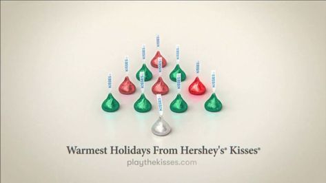 Hershey's Kisses offers its warmest holiday wishes with a song played by a familiar group of red and green chocolate bells. Christmas Commercial, Miss Kiss, Hershey's Kisses, Hershey Kiss, Christmas Ad, Peppermint Bark, Hershey Kisses, Holiday Food, Holiday Wishes