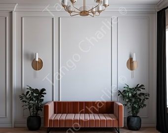 Molding Accent Wall Dining Room, Modern Wainscoting Ideas Living Room Accent Wall, Wall Moulding With Lights, Feature Wall Design Bedroom, Wall Panels Dining Room, Applied Molding On Walls, Wall Trim Ideas Moldings, Wainscoting Around Windows, Wall Molding Living Room Modern