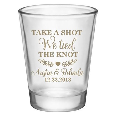 Wedding Souvenirs For Guests, Personalized Wedding Shot Glasses, We Tied The Knot, Wedding Shot Glasses, Bottle Opener Favors, Custom Shot Glasses, Creative Wedding Favors, Inexpensive Wedding Favors, Elegant Wedding Favors