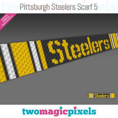 Pittsburgh Steelers Crochet Patterns, Steelers Crochet, Steelers Blanket, Magic Pixels, Cross Stitch Plastic Canvas, Two Magic Pixels, Cross Stitch Graph, Crochet Shaw, Blanket Squares