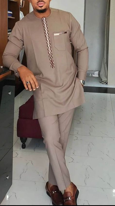 Mens Nigerian Fashion, Man Senator Style, Nigerian Male Native Styles, Nigerian Senator Styles For Men, Senator Materials For Men, Senator Dress For Men, Men Material Styles, Dashiki For Men Pattern, African Man Outfit