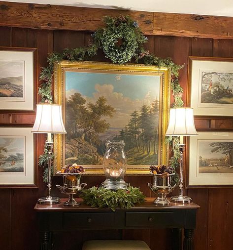 Linda Smith Davis Sugarwood, Linda Smith Davis, New England Living, Front Closet, Linda Smith, Colonial Decor, Fine Living, Botanical Painting, Holiday Set