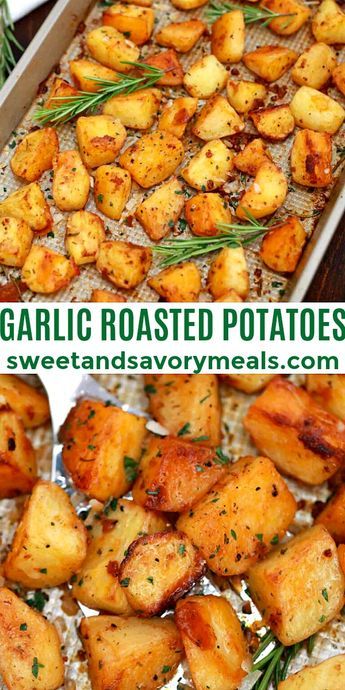 Garlic Butter Potatoes Oven, Garlic Potatoes In Oven, Picky Eater Meals, Roasted Garlic Potatoes, Garlic Roasted Potatoes, Roasted Potato Recipes, Savory Meals, Gardening Vegetables, Garlic Potatoes