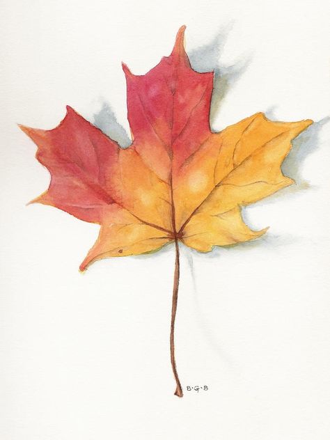 Maple Leaf Art, Autumn Leaves Art, Art Appliqué, Leaf Drawing, 수채화 그림, Autumn Painting, Watercolor Leaves, Painted Leaves, Watercolor Inspiration