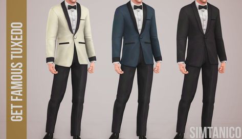 The Sims 4: Get Famous - Tuxedo converted to The... : simtanico The Sims 4 Get Famous, Sims 4 Get Famous, Sims 3 Cc, Sims 3 Cc Finds, Sims 3 Mods, Rolled Cuff Jeans, Old Boots, Look Formal, The Sims 3