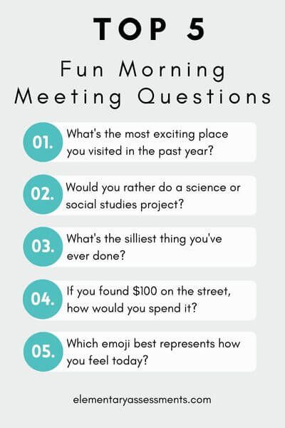 Morning Questions For Students, Meeting Prompts, Morning Meeting Questions, Morning Assembly, Social Studies Projects, Morning Meeting Activities, What Makes You Laugh, Meeting Ideas, Building Classroom Community