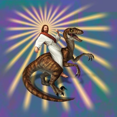 jesus on dinosaur | Jesus on a dinosaur. | Humor | Pinterest Dinosaurus Meme, Dinosaur Meme, Anime Jesus, Jesus Memes, Dinosaur Posters, Dinosaur Images, Ipad Snap, Bow Wallpaper, Jurassic World Dinosaurs