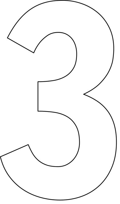 "3" stencil. Print, customize, or make your own free at RapidResizer.com #stencils #RapidResizer Free Stencil Maker, Stencil Print, Big Numbers, Stencil Maker, Stencils For Painting, 3rd Grade Art, Number Stencils, Printable Alphabet, Free Stencils