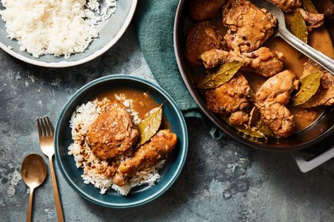 Angela Dimayuga’s 10 Essential Filipino Recipes - The New York Times Filipino Dinner, Recipe With Coconut Milk, Caldo Recipe, Chicken Adobo Recipe, Filipino Chicken Adobo, Milk Chicken, Coconut Milk Chicken, Adobo Recipe, Chicken Adobo