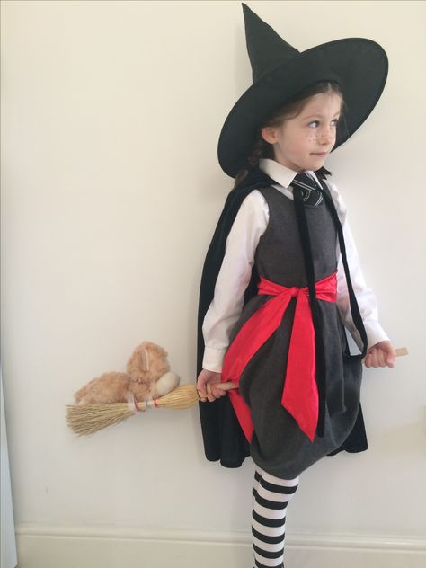 World Book Day - The Worst Witch, Mildred Hubble Childs Witch Costume Diy, The Witches Costume Roald Dahl, Worst Witch Costume, Witch Photoshoot Kids, Bad Witch Costume, Mildred Hubble The Worst Witch, Witch Dress Toddler, Witch Costume Diy, World Book Day Ideas