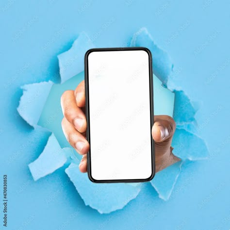 Download Black man showing smartphone with blank white screen through hole in ripped blue p… in 2022 | Creative advertising design, Design mockup free, Instagram ideas post Blank White Screen, Mobile Advertising Design, Graphic Design Mockup, Adobe Photoshop Design, Design Mockup Free, Banner Design Inspiration, Photoshop Design Ideas, Creative Advertising Design, White Screen