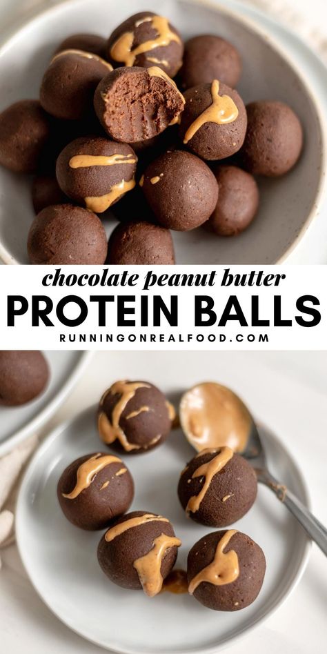 Pb Protein Balls, Chocolate Peanut Butter Protein Balls, Vegan Chocolate Peanut Butter, Peanut Butter Protein Balls, Protein Balls Recipes, Vegan Snack Recipes, Healthy Protein Snacks, Protein Powder Recipes, Lost 100 Pounds