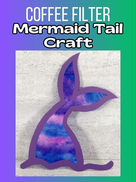 Coffee Filter Mermaid Tail Suncatcher Craft for Kids Mermaid Tail Craft, Coffee Filter Crafts For Kids, Little Mermaid Crafts, Fall Paper Crafts, Magical Underwater, School Environment, Fun Summer Crafts, Halloween Decorations For Kids, Halloween Craft Projects