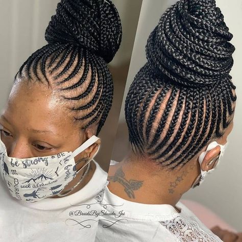 Shuku Styles, Birthday Haircut, Feedin Ponytail, Ghana Weaving Styles, Cornrow Updo Hairstyles, Feed In Braids Ponytail, Weaving Styles, Braids Bun, Cornrow Hairstyle