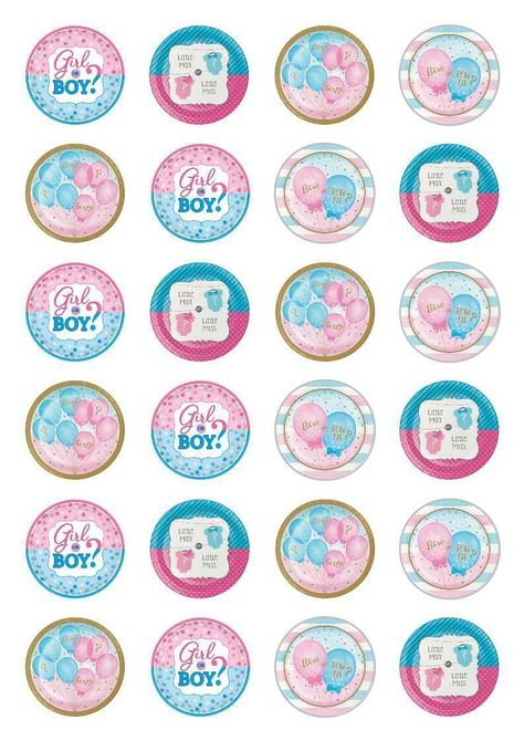 24 Pre-cut Gender Reveal Edible Wafer Paper Toppers Decorations 3B4 Cupcake Toppers Baby Shower Boy, Teddy Bear Gender Reveal, Gender Reveal Cupcake Toppers, Elegant Invitation Design, Paper Cupcake Toppers, Modern Invitation Design, Stork Baby Showers, Gender Reveal Cupcakes, Edible Wafer Paper