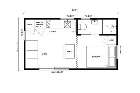 12x24 Tiny House, Kitchen Layouts With Island, Bathroom Big, Small Kitchen Layouts, Shipping Container House Plans, Cabin Floor, Tiny House Plan, Kitchen Floor Plans, Cabin Floor Plans