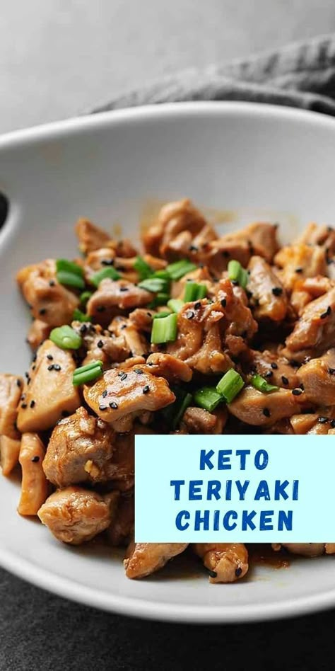 Keto Teriyaki Chicken, Keto Asian Recipes, Keto Teriyaki, Easy Keto Chicken Recipes, Keto Chinese Food, Keto Chinese, Chicken Teriyaki Recipe, Cauliflower Fried, Keto Chicken Recipes