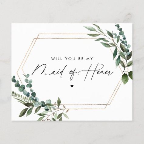 Floral Script Will You Be My Maid of Honor for $1.10 - Bridesmaid Card Minimalist Budget, Heart Calligraphy, Maid Of Honor Card, Modern Baby Shower Invitations, Be My Maid Of Honor, Black And White Wedding Invitations, Invitation Flyer, Bridesmaid Card, Be My Bridesmaid Cards