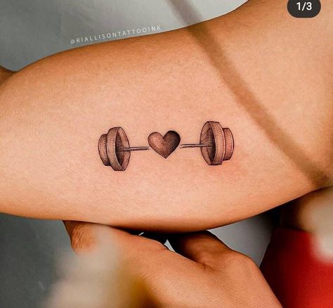 Dumbbell Tattoo, Simple Lion Tattoo, Strong Tattoos, Animal Tattoo Ideas, Coffee Tattoos, Cute Little Tattoos, Small Hand Tattoos, Fitness Tattoos, Nail Art Designs Videos