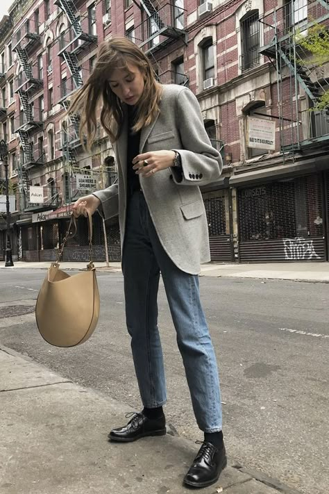 Looks Street Style, Blazer Outfits, 가을 패션, Mode Outfits, Outfits Casuales, Parisian Style, Look Fashion, Leather Fashion, Outfit Inspirationen