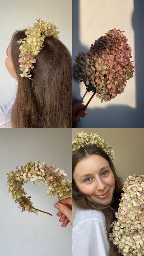 Dried Floral Headpiece, Fabric Flower Crown, Dried Flower Headpiece, Diy Fake Flower Crown, Hydrangea Crown, Floral Crown Diy, Dried Flower Headband, Hydrangea Flower Crown, Diy Floral Crown