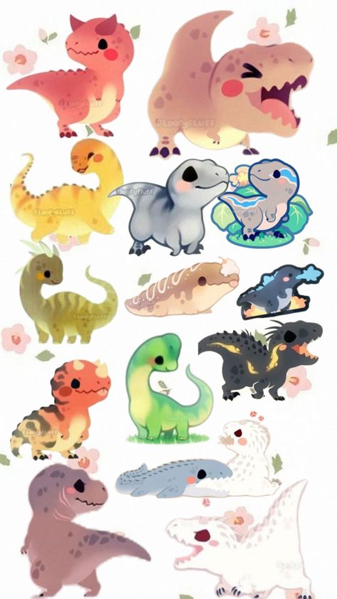 Cute Iphone Wallpaper Tumblr, Cute Fantasy Creatures, Cute Animal Drawings Kawaii, Cute Canvas, Dinosaur Art, Cute Kawaii Drawings, Cute Dragons, Anime Animals, Dessin Adorable