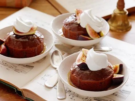 Get Warm Sticky Figgy Pudding Recipe from Food Network Figgy Pudding Recipe, Fig Pudding, Yule Traditions, English Recipes, Figgy Pudding, Christmas Feast, Fig Recipes, Holiday Pins, Pudding Recipe