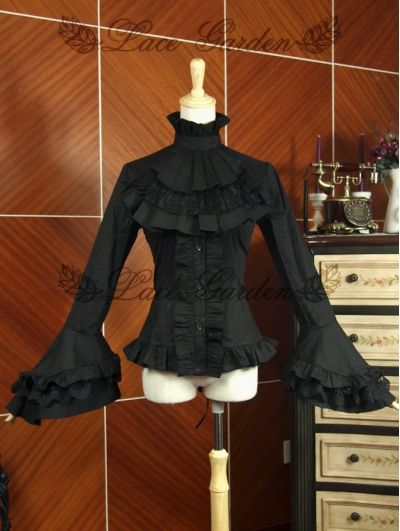 Black Long Sleeves Gothic Victorian Blouse for Women Victorian Shirt, Gothic Blouse, Victorian Blouse, Gothic Tops, Gothic Victorian, Anime Cosplay Costumes, Spring Women, Victorian Gothic, Gothic Outfits