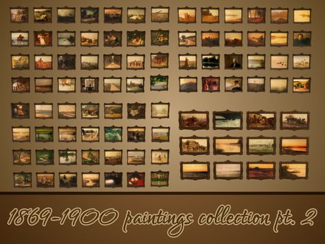 1869-1900 Paintings' Collection (pt. 2) | Vintage Simstress on Patreon Springfield Simpsons, Sims 4 Decades Challenge, Historical Painting, Sims 4 Cc Furniture, Sims Hair, Vintage Bedroom, Sims 4 Build, Ts4 Cc, Sims 4 Cc Finds