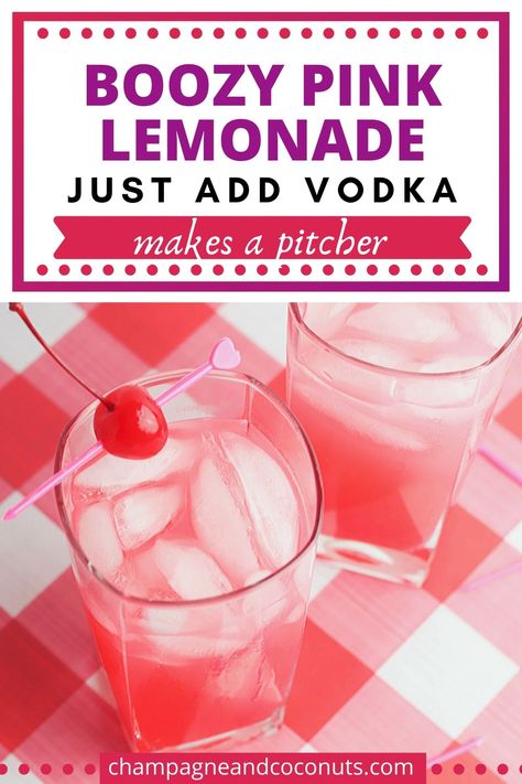 Pink Whitney Punch, Alcoholic Lemonade Drinks, Pink Lemonade Punch, Raspberry Lemonade Punch, Lemonade Punch Recipe, Pink Lemonade Vodka, Pink Whitney, Cranberry Lemonade, Pink Lemonade Recipes